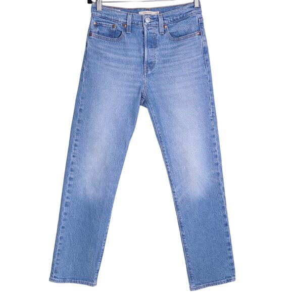 LEVI'S Wedgie Straight Fit Jeans Christina Light Wash High Rise Denim Women's 25 - Picture 1 of 11